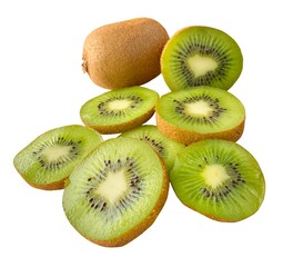 Sliced kiwi fruit isolated
