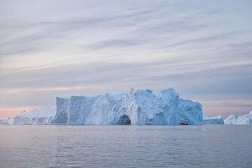 Fototapeta na wymiar Big icebergs floating over sea