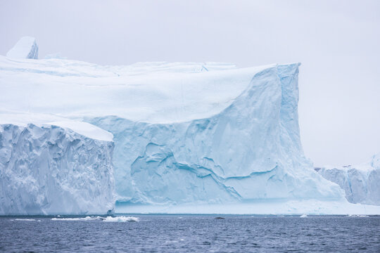 whimsical textures and shapes of the icebergs