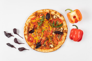 pizza tomato pepper mushrooms vegetables