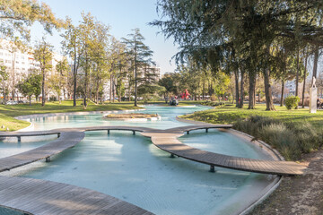 Landscape over Campo Grande Garden in Lisbon, Portugal
