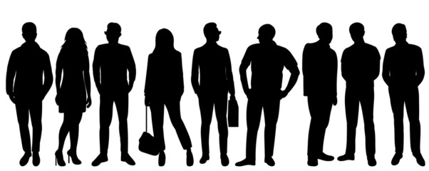 people silhouette man and woman isolated vector