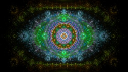 colorful mandala fractal style in transparent colors for background