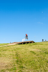 mountain rider on cycle