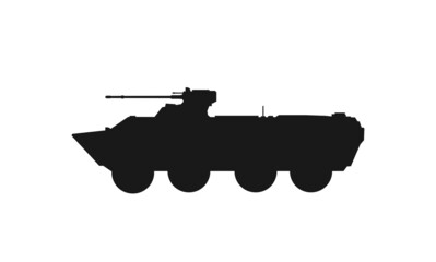 armoured personnel carrier btr. weapon, military and army symbol. isolated vector image