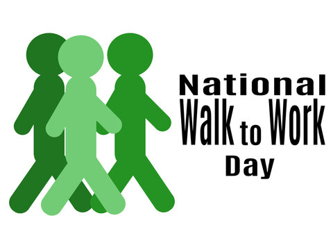 National Walk To Work Day, Idea For Poster, Banner, Flyer, Card Design