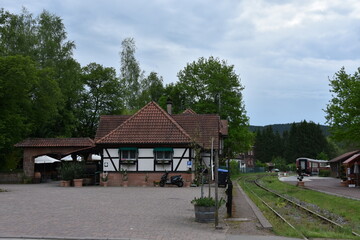Fototapeta premium Old train station, An d. Reichenbach, Dahn, Germania