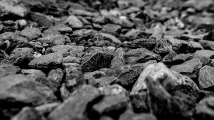 Gravel stones form a beautiful and rugged pattern. 
