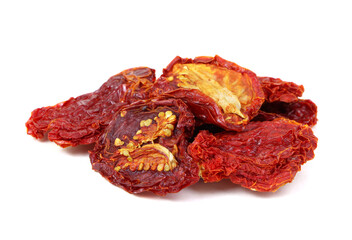 Fototapeta premium Sun dried tomatoes isolated on a white background. Healthy food. Vegan food