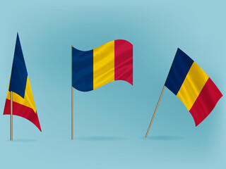 National flag of Chad vector.Waving flag of Chad from different angle
