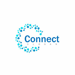 technology logo design vector symbol modern tech