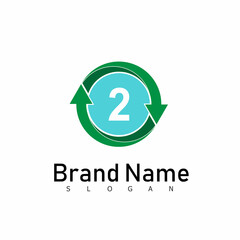 number logo design symbol modern abstract