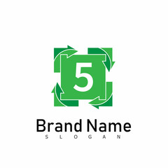 number logo design symbol modern abstract