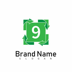 number logo design symbol modern abstract