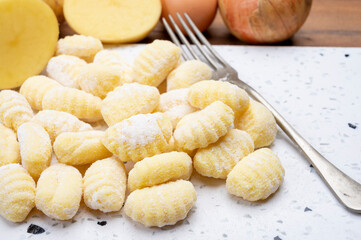 Italian cuisine, homemade gnocchi di patata made from potatoes