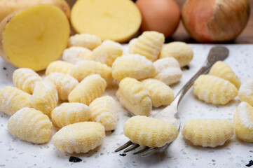 Italian cuisine, homemade gnocchi di patata made from potatoes