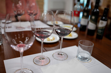 Red Brunello di Montalcino wine and olive oil tasting tour in cantina near Montalcino Tuscany, Italy