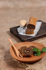 Lapis Legit Gulung or Thousand Layers Cake Roll.