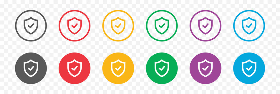 Shield check security shield protection mark tick symbol icon