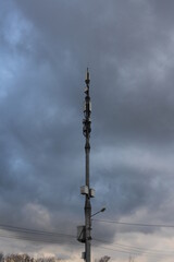 tower pole with cellular antennas for 5G internet