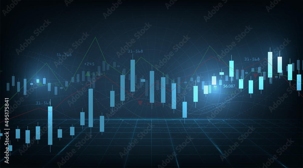 Poster trading infographic concept background.business chart with rising and uptrend line graph.trading con