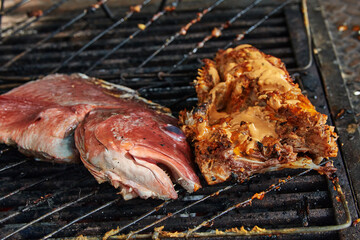 grilled snapper fish, traditionally cooked with a chipotle sauce.