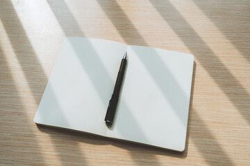 White plain diary or blank journal for writing memo, note and message