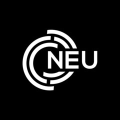 NEU letter logo design on Black background. NEU creative initials letter logo concept. NEU letter design. 