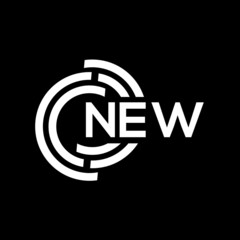 NEW letter logo design on Black background. NEW creative initials letter logo concept. NEW letter design. 