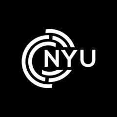 NYU letter logo design on Black background. NYU creative initials letter logo concept. NYU letter design. 