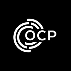 Obraz premium OCP letter logo design on Black background. OCP creative initials letter logo concept. OCP letter design. 