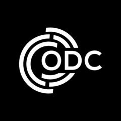 ODC letter logo design on Black background. ODC creative initials letter logo concept. ODC letter design. 