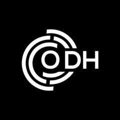 Obraz premium ODH letter logo design on Black background. ODH creative initials letter logo concept. ODH letter design. 