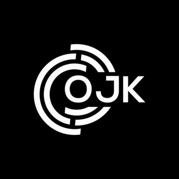 OJK letter logo design. OJK monogram initials letter logo concept. OJK letter design in black background.