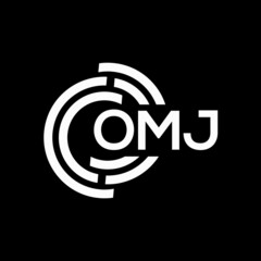 Obraz premium OMJ letter logo design on Black background. OMJ creative initials letter logo concept. OMJ letter design. 