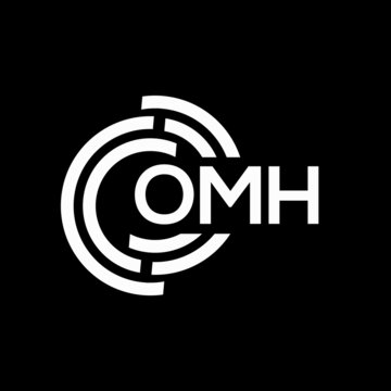 OMH letter logo design on Black background. OMH creative in 
