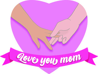 Mothers day drawing poster illustrator vector isolated on white background. Flower floral design female character. Greeting template art card flat design concept cute, young beautiful nature. 