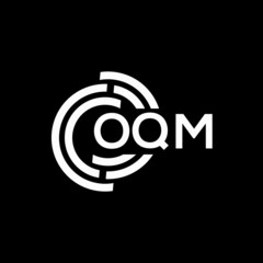 OQM letter logo design on Black background. OQM creative initials letter logo concept. OQM letter design. 