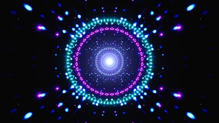 Glowing Circle Light in the Concert Visual Tunnel