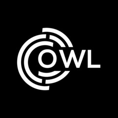 OWL letter logo design. OWL monogram initials letter logo concept. OWL letter design in black background.