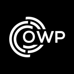 OWP letter logo design. OWP monogram initials letter logo concept. OWP letter design in black background.
