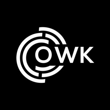 OWK letter logo design. OWK monogram initials letter logo concept. OWK letter design in black background.