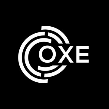 OXE letter logo design. OXE monogram initials letter logo concept. OXE letter design in black background.
