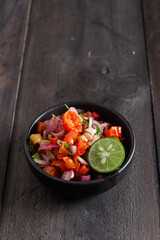 Sambal Matah. Traditional raw chili and lemongrass relish from Bali, indonesia.