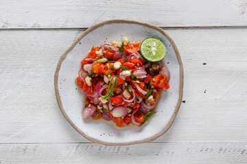 Sambal Matah. Traditional raw chili and lemongrass relish from Bali, indonesia.