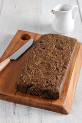 Banana blondie cake gluten free made from banana and rice flour.