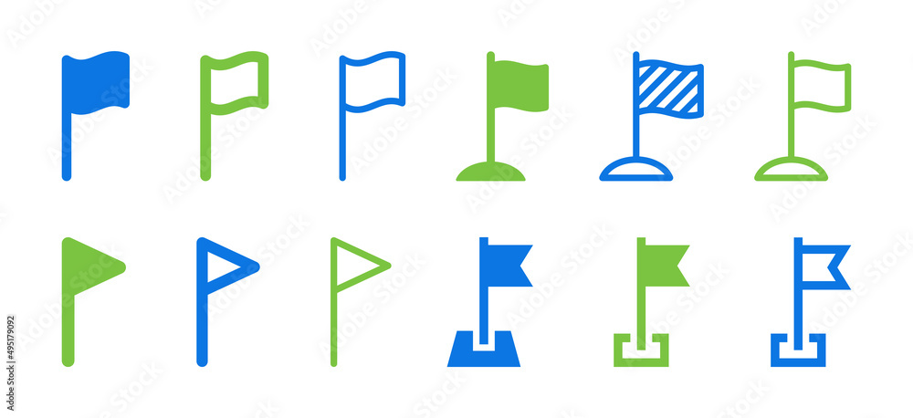 Poster flag icon set. location marker symbol. landmark icon vector illustration.