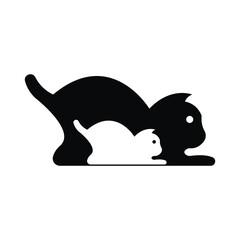 two black and white cat logo 