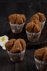 Bolu Kukus gula merah or brown sugar steamed sponge cake .