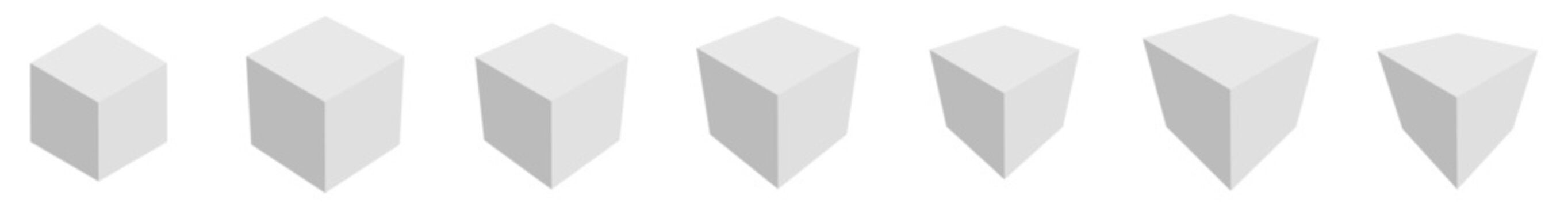 3d Cube icon, symbol illustration. Building, cargo icon. Squares cubic, cubism graphic